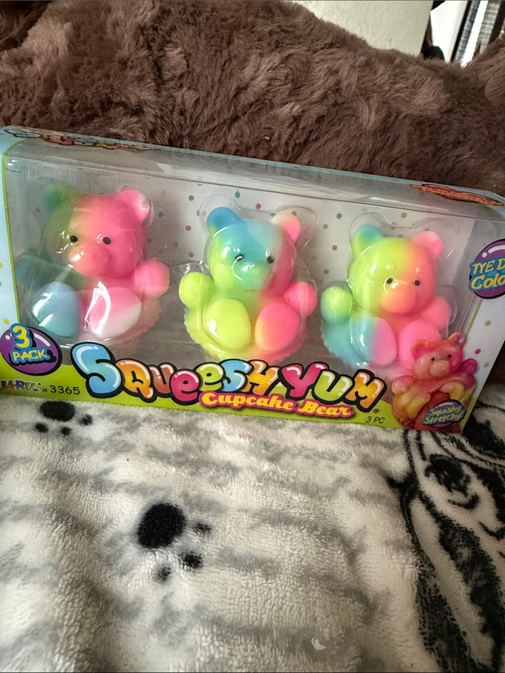 Cupcake Bear 3-Pack — Multicolor Tie-Dye Soft Toys. Deliciously Squeeshy